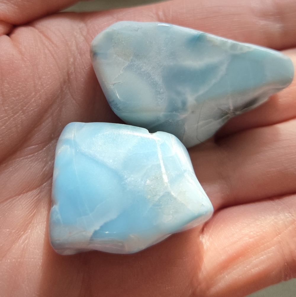 Two Larimar Flat Stones - Picture 3 of 7